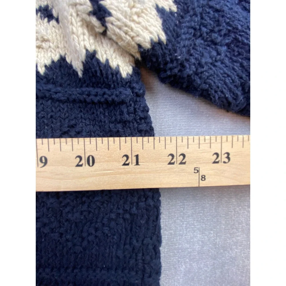 Vintage Polo Sport Sportsman Ralph Lauren Hand Knit Fair Isle Sweater Navy L